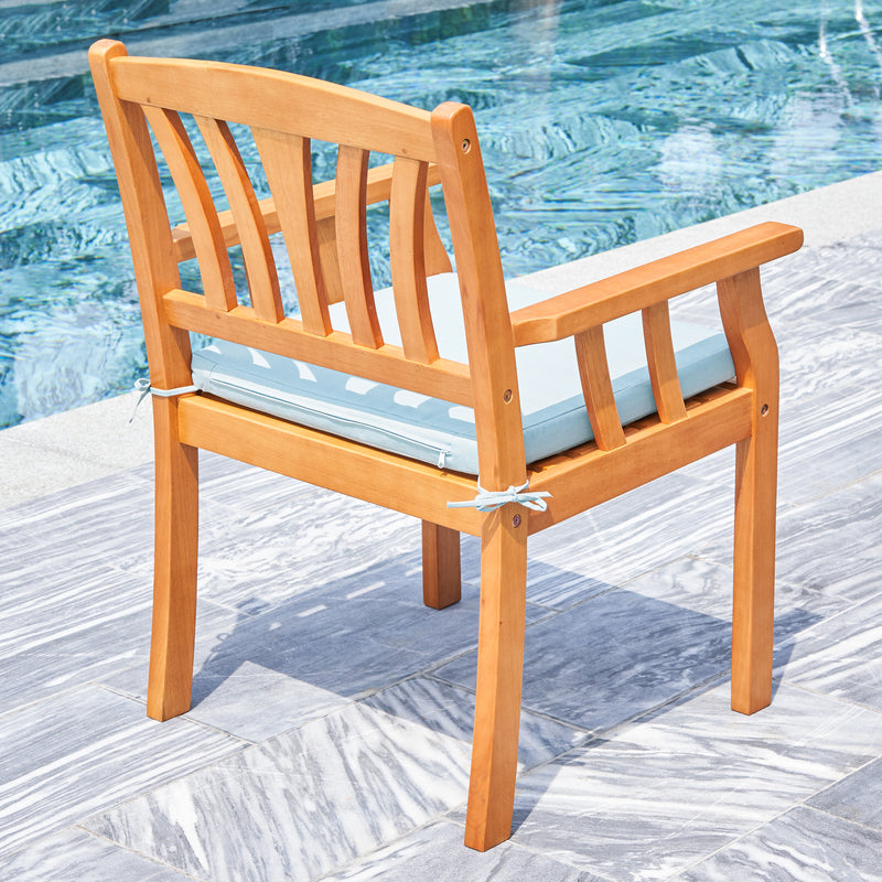 Kapalua Honey Nautical Outdoor Eucalyptus  Wooden Dining Chair