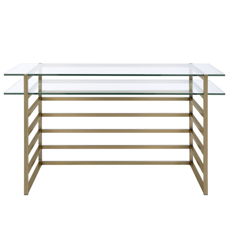 Desk in Antique Gold & Clear Glass