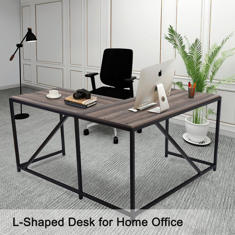 L Shaped Home Office Computer Desk with Modern Style and MDF Board, Easy to Assemble