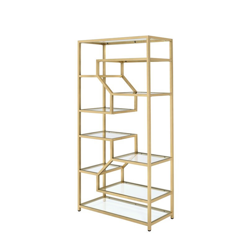 Bookshelf in Gold & Clear Glass