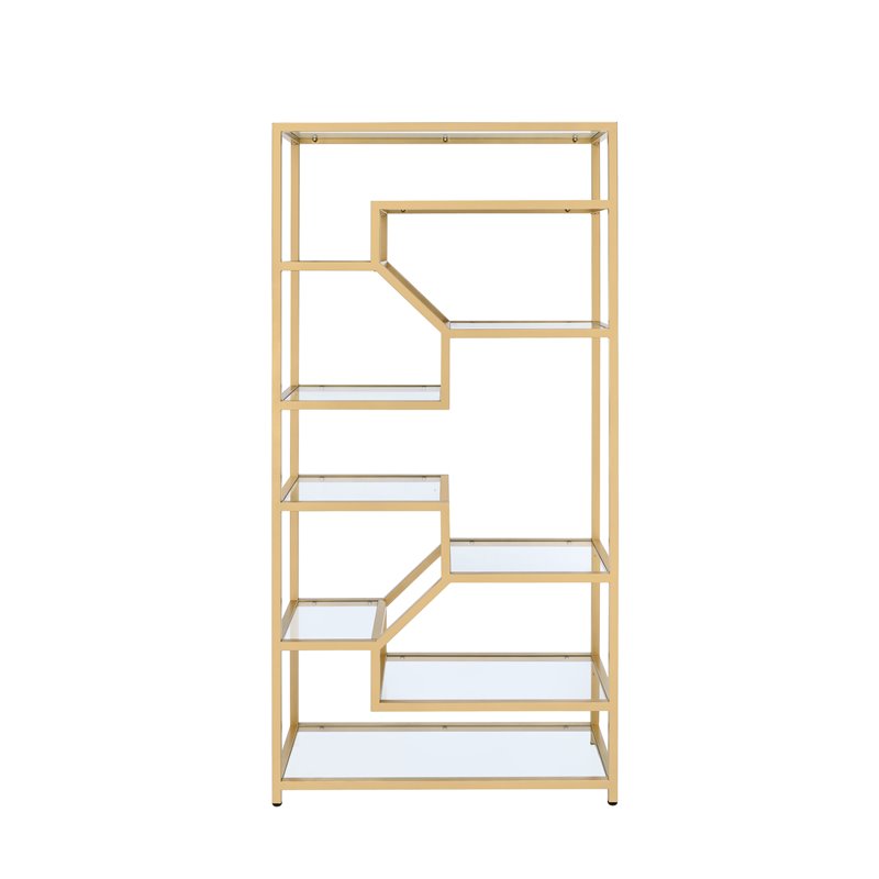 Bookshelf in Gold & Clear Glass