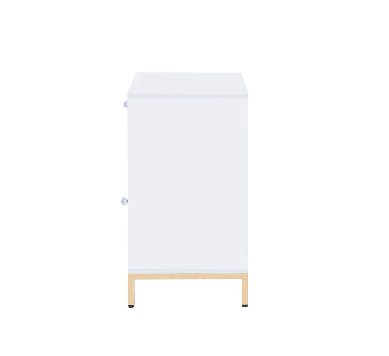 Cabinet in White High Gloss & Gold