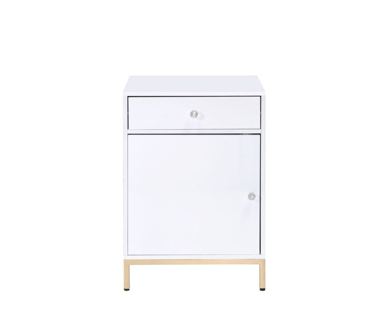 Cabinet in White High Gloss & Gold