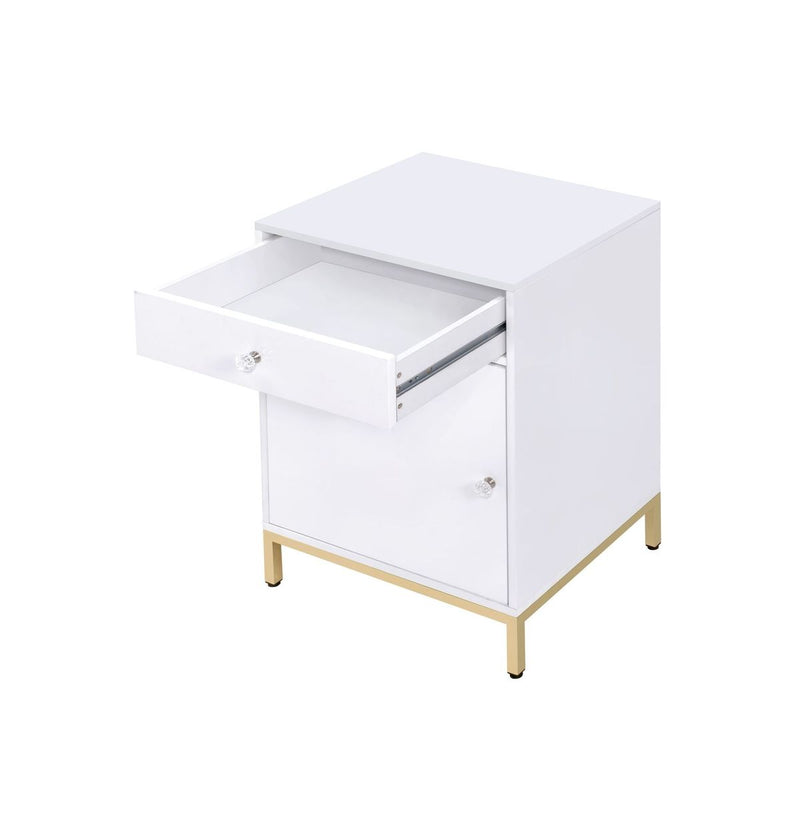 Cabinet in White High Gloss & Gold