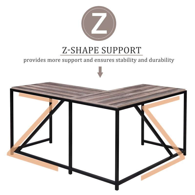 L Shaped Home Office Computer Desk with Modern Style and MDF Board, Easy to Assemble