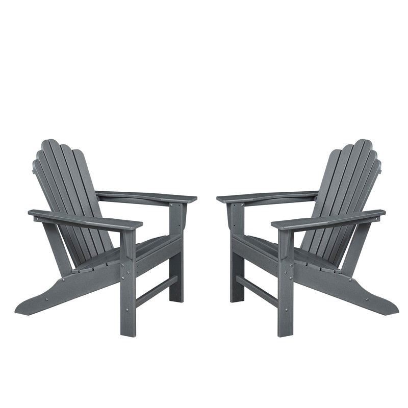 Classic Outdoor Adirondack Chair Set of 2 for Garden Porch Patio Deck Backyard, Weather Resistant Accent Furniture