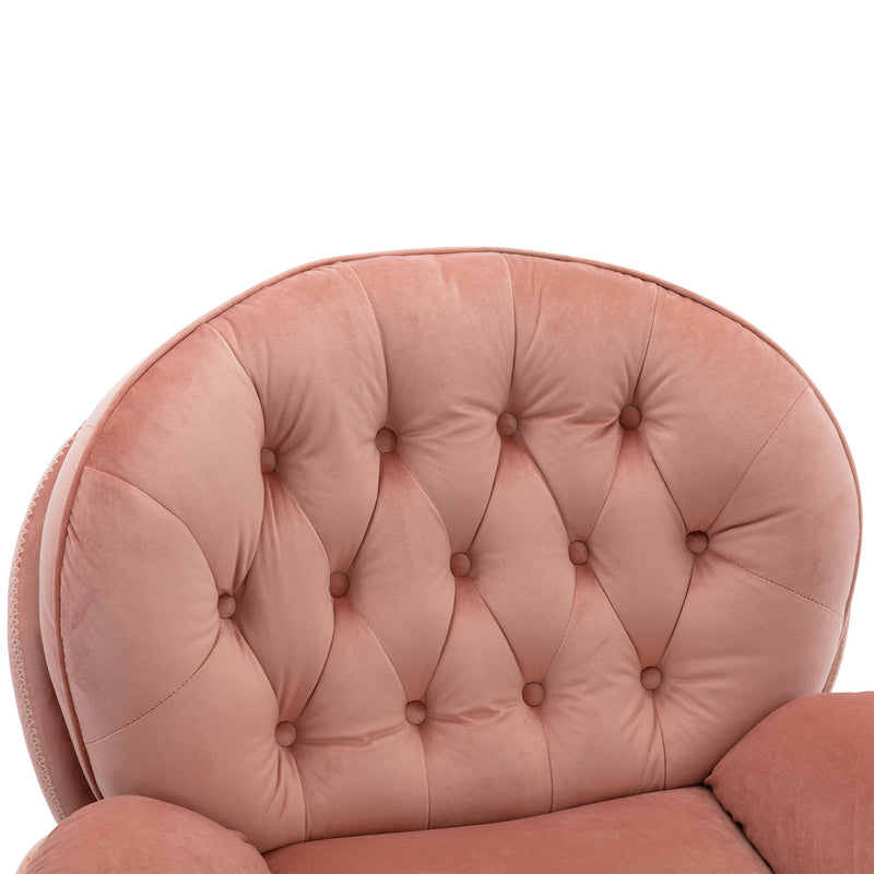 Accent chair TV Chair Living room Chair Pink sofa with Ottoman