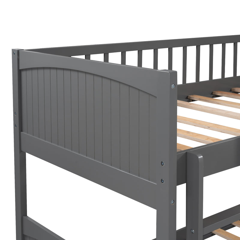 Twin Size Bunk Bed with a Loft Bed attached, with Two Drawers