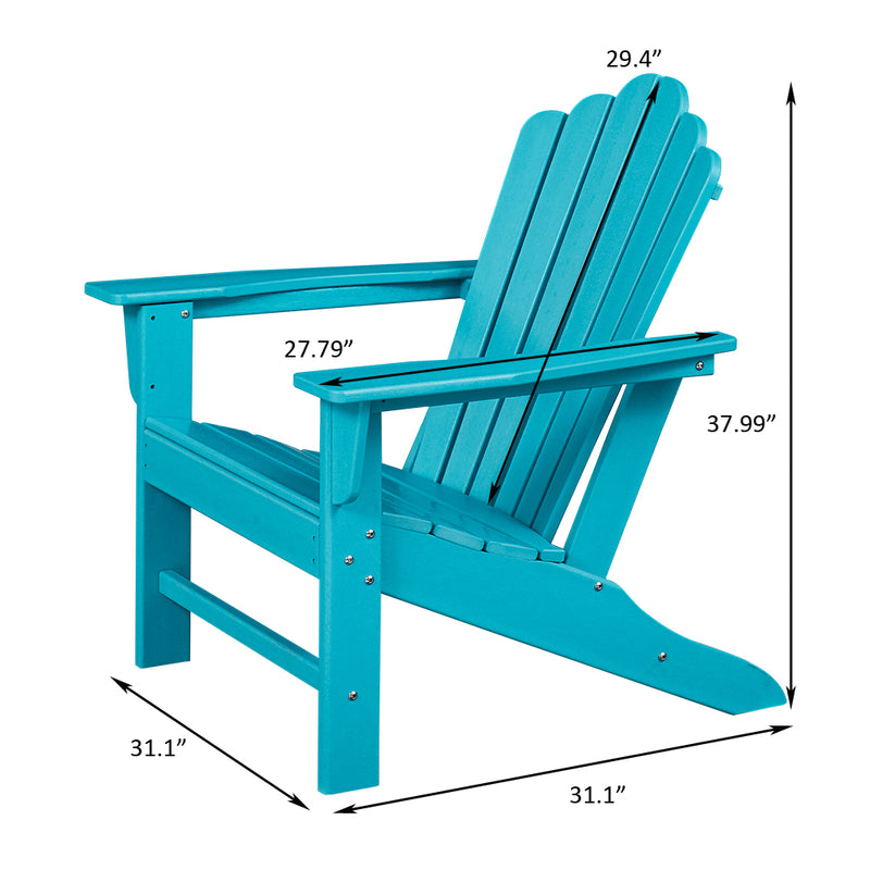 Classic Outdoor Adirondack Chair Set of 2 for Garden Porch Patio Deck Backyard, Weather Resistant Accent Furniture