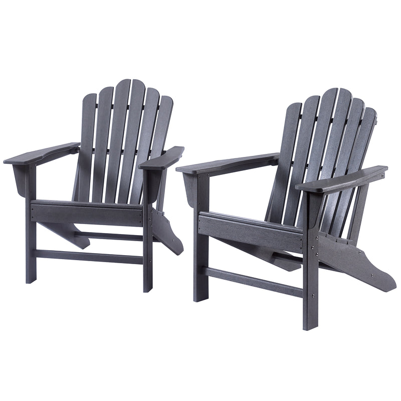 Classic Outdoor Adirondack Chair Set of 2 for Garden Porch Patio Deck Backyard, Weather Resistant Accent Furniture