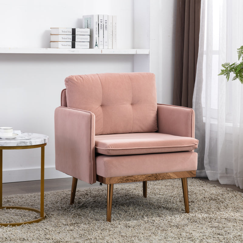 Living Room Chairs Modern Tufted Chaise Lounge Chair/Accent Chair Pink