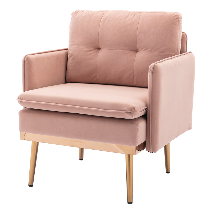 Living Room Chairs Modern Tufted Chaise Lounge Chair/Accent Chair Pink