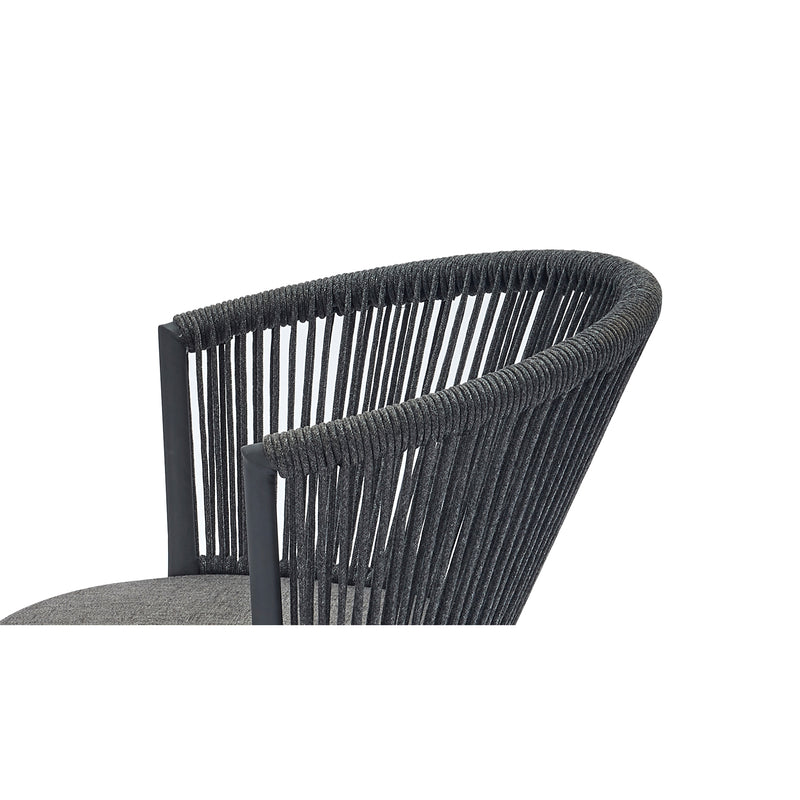 Modern outdoor table and chair woven-belt rope wicker hand-make weaving furniture Swivel Rope Chair 3PCS Rattan Chair