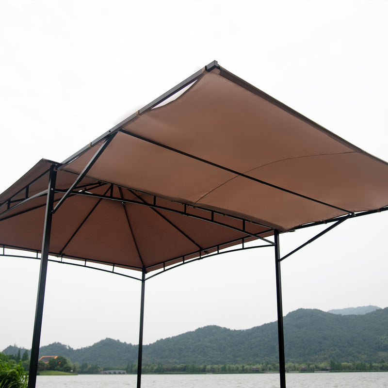 Foot Easy Assembly Seasonal Shade UV Protection with Extendable Awning Outdoor Gazebo