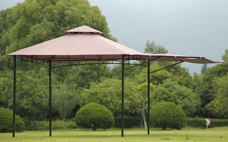 Foot Easy Assembly Seasonal Shade UV Protection with Extendable Awning Outdoor Gazebo