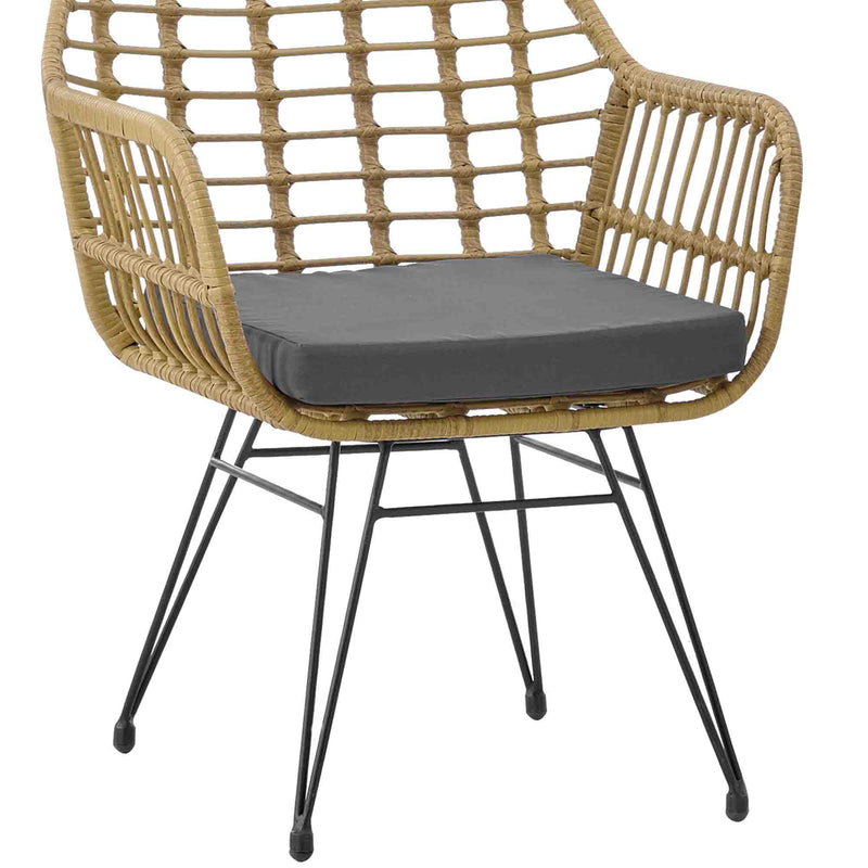 Modern Rattan Coffee Chair Table Set 3 PCS, Outdoor Furniture Rattan Chair,Garden Set（Two Chair + One Table）