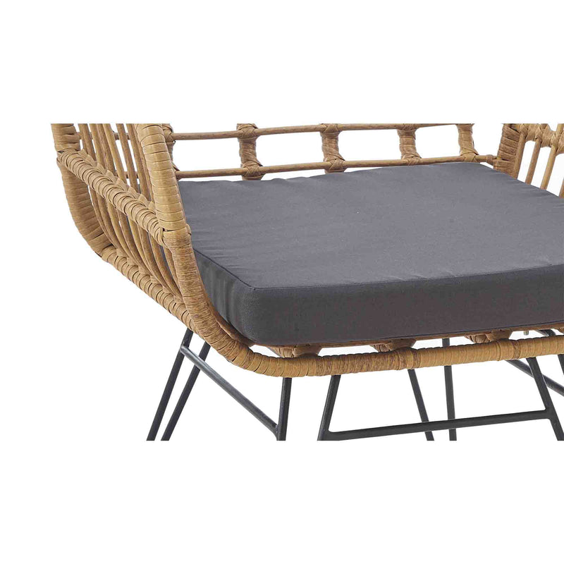 Modern Rattan Coffee Chair Table Set 3 PCS, Outdoor Furniture Rattan Chair,Garden Set（Two Chair + One Table）