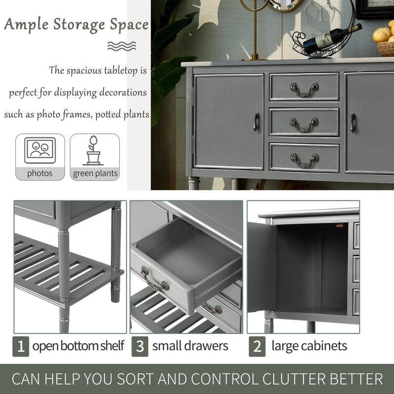 Modern Console Table Sofa Table for Living Room with 3 Drawers, 2 Cabinets and 1 Shelf