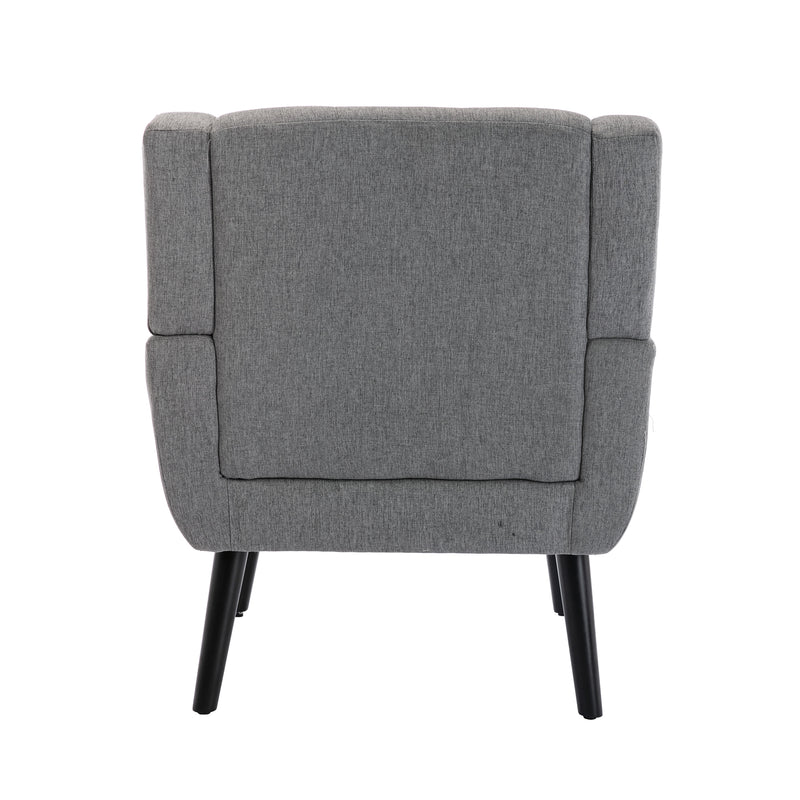 Modern Soft Linen Material Ergonomics Accent Chair Living Room Chair Bedroom Chair Home Chair With Black Legs For Indoor Home