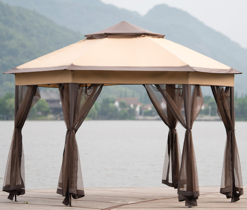 Iron hexagon Patio Gazebo