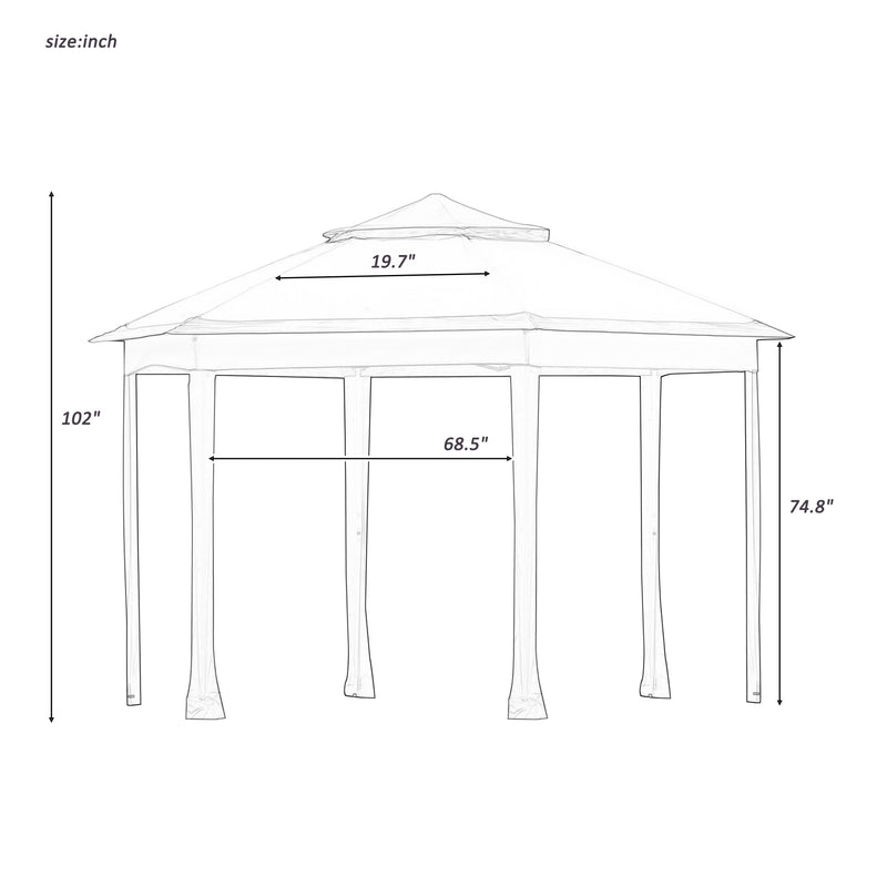 Iron hexagon Patio Gazebo