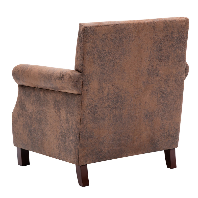 Living Traditional Upholstered PU Leather Club Chair with Nailhead Trim