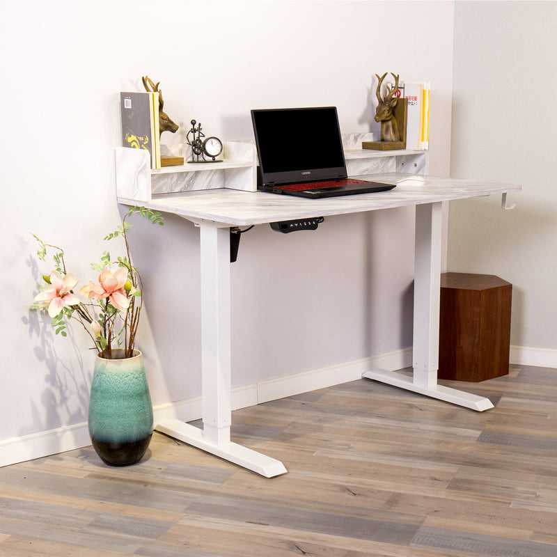 47’ Electric Height Adjustable Office Desk with bookshelf