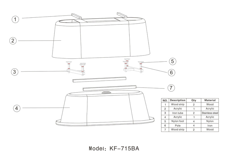 59" 100% Acrylic Freestanding Bathtub Contemporary Soaking Tub with Brushed Nickel Overflow and Drain