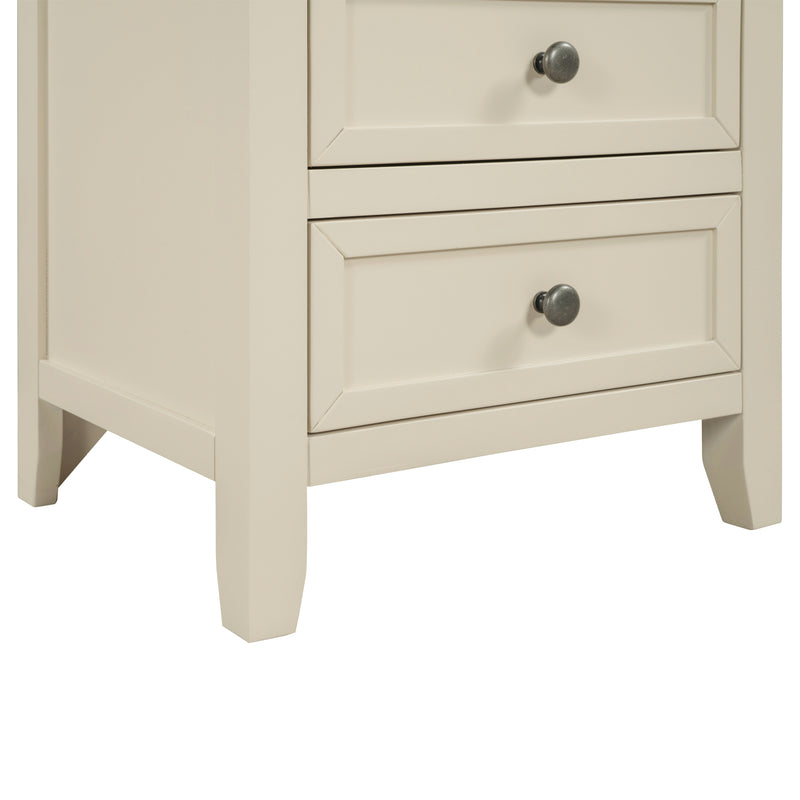 3-Drawer End Table Storage Wood Cabinet ，Solid wood frame