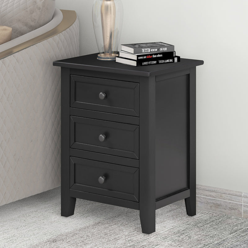 3-Drawer End Table Storage Wood Cabinet ，Solid wood frame