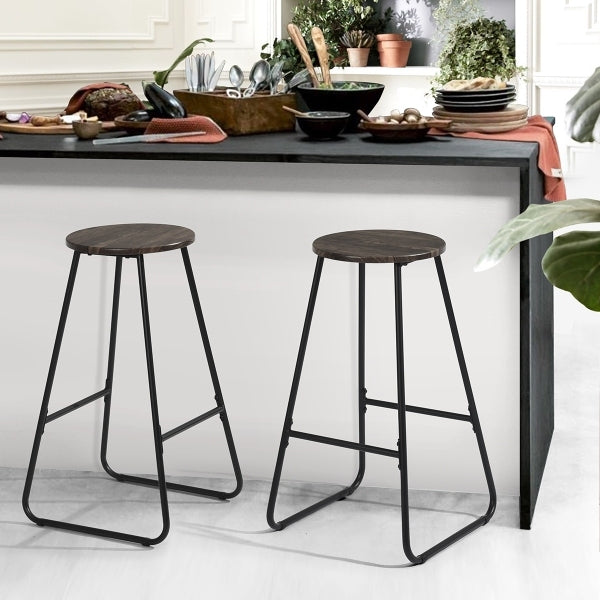 27 Inch Counter Height Bar Stools Set of 2, Armless Counter Stools MDF Seat with Metal Legs for Dining Room Kithchen Bar