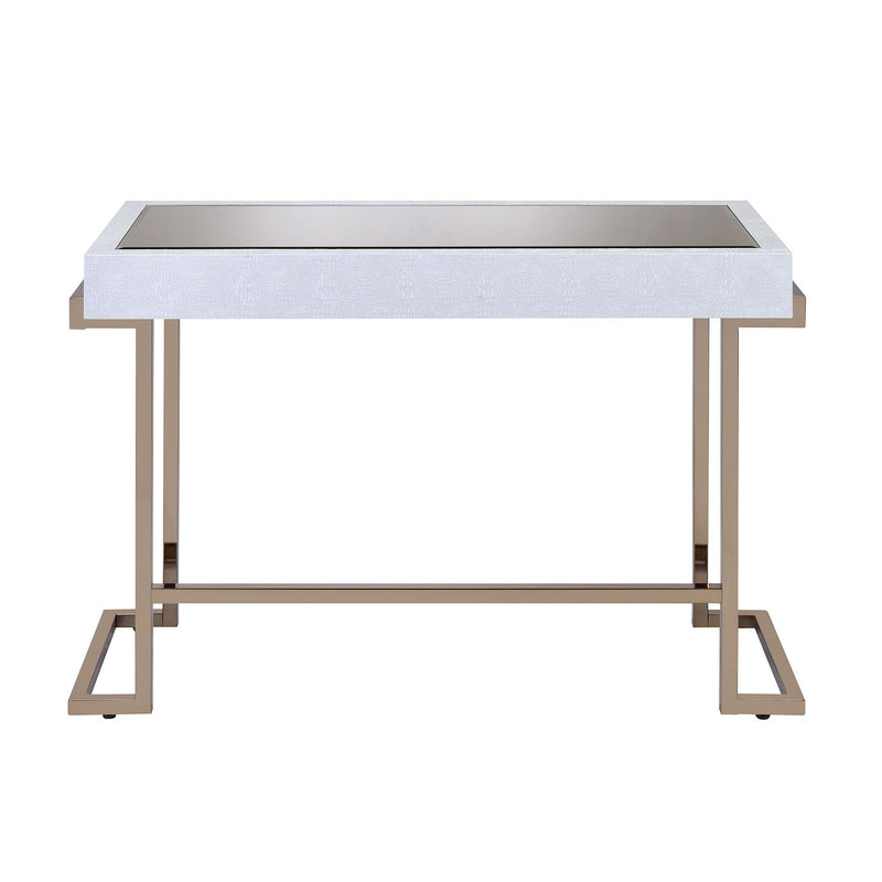 Desk in Espresso PU & Champagne