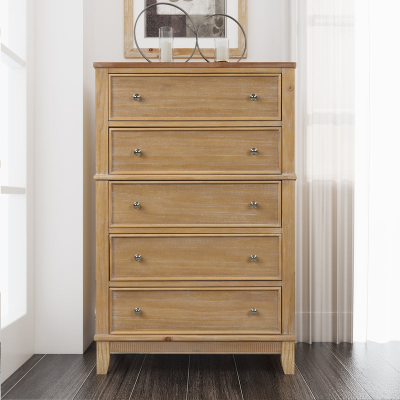 5 Drawers Chest Solid Wood Cabinet