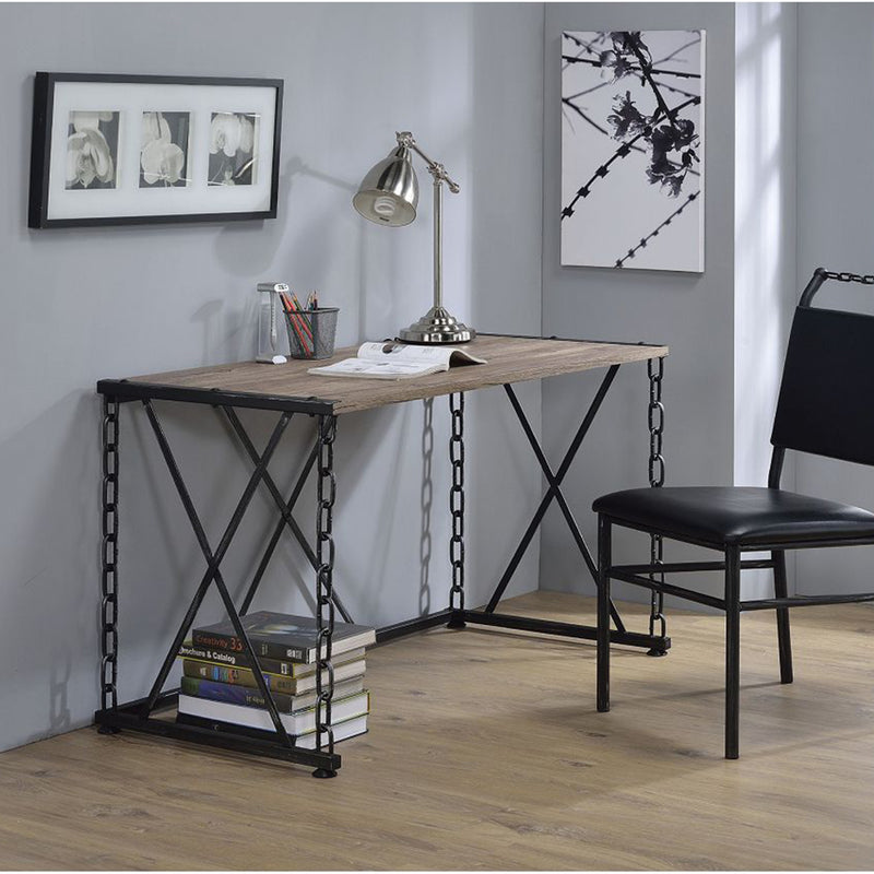 Desk in Rustic Oak & Antique Black