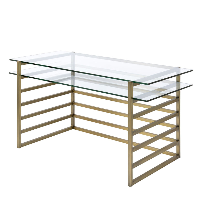 Desk in Antique Gold & Clear Glass