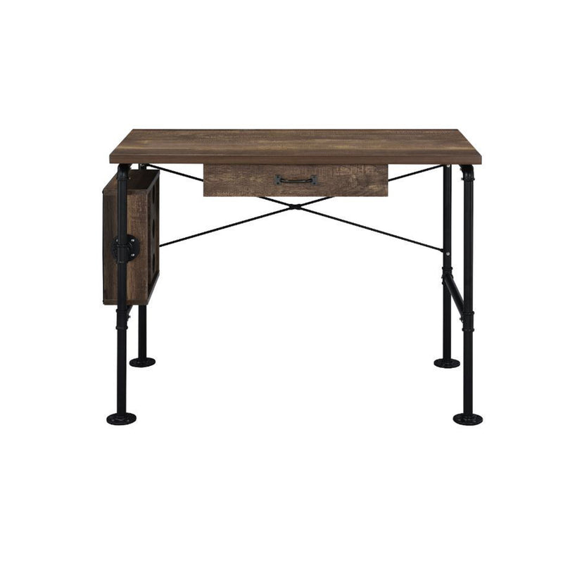 Metal Frame Wood Computer Desk Writing Desk with Drawer and Shelf