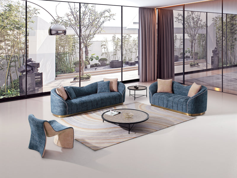 Modern Living Room Sofa Set, Include Single Chair, Loveseat, 4-Seater Sofa