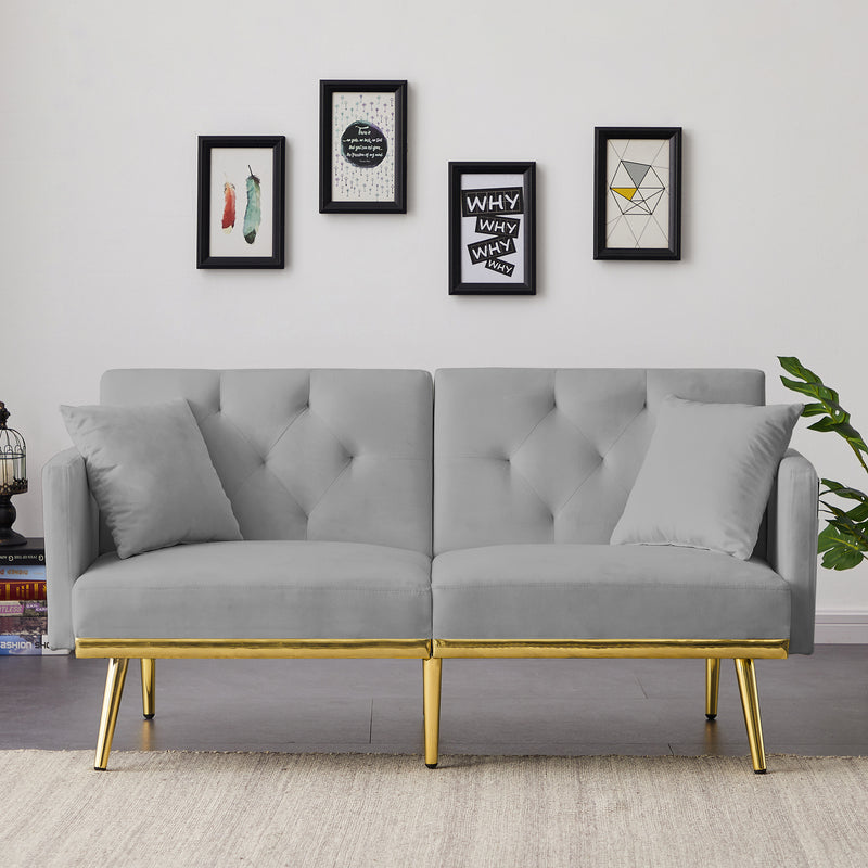 GREY VELVET  SOFA BED