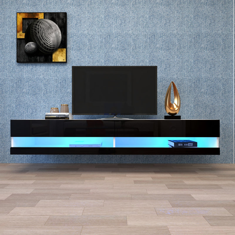 180 Wall Mounted Floating 80" TV Stand with 20 Color LEDs