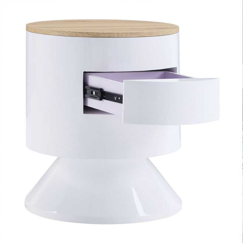 Night Table, White High Gloss