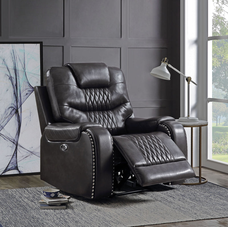 Braylon Recliner (Power Motion), Magnetite PU