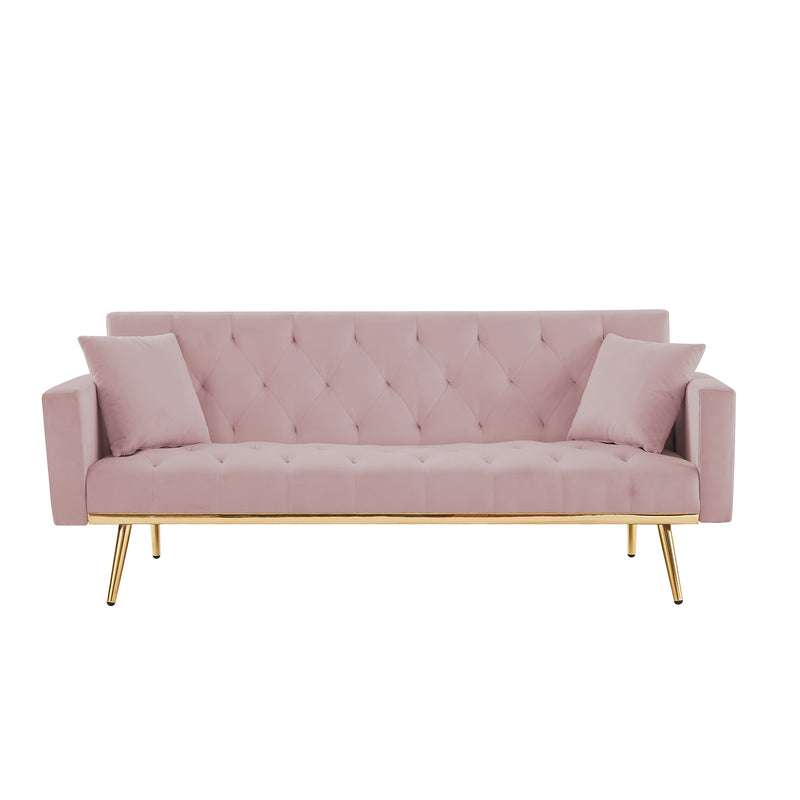 PINK  Convertible Folding Futon Sofa Bed , Sleeper Sofa Couch for Compact Living Space.