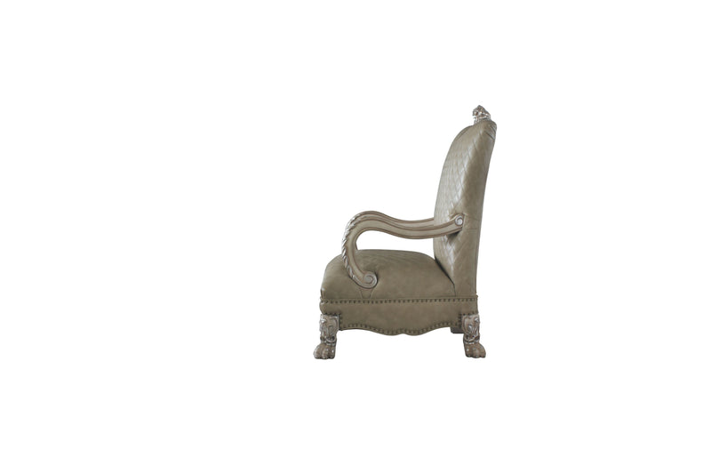 Accent Chair, Vintage Bone White & PU