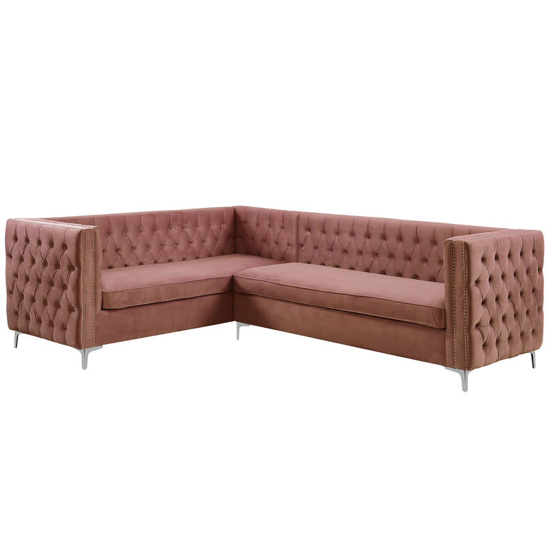 Sectional Velvet L Shape Sofa Set