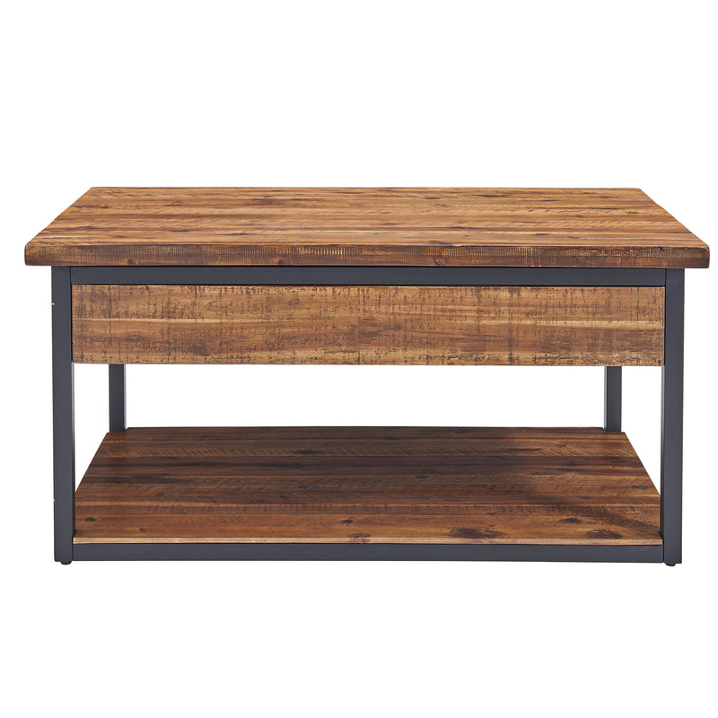 Claremont 42"L Rustic Wood Coffee Table with Low Shelf