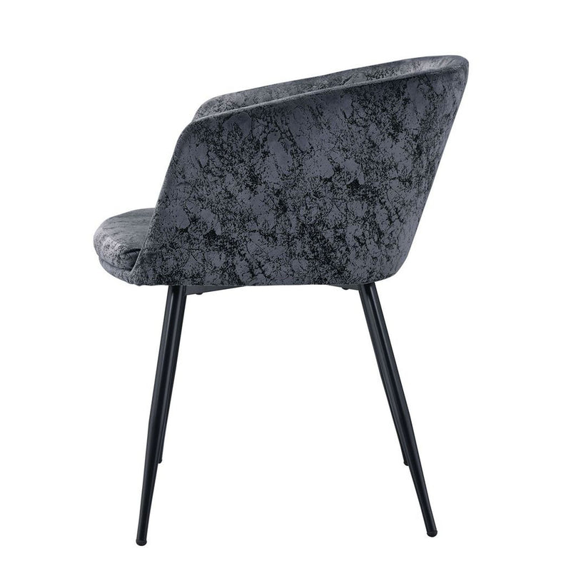 3Pc Pack Chair & Table, Gray Velvet & Black