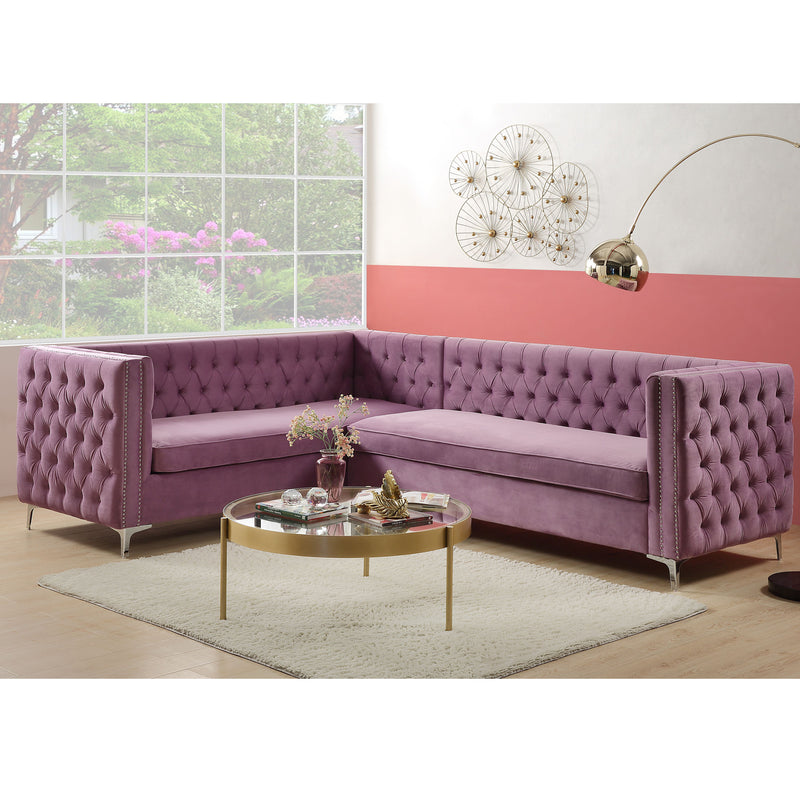 Sectional Velvet L Shape Sofa Set