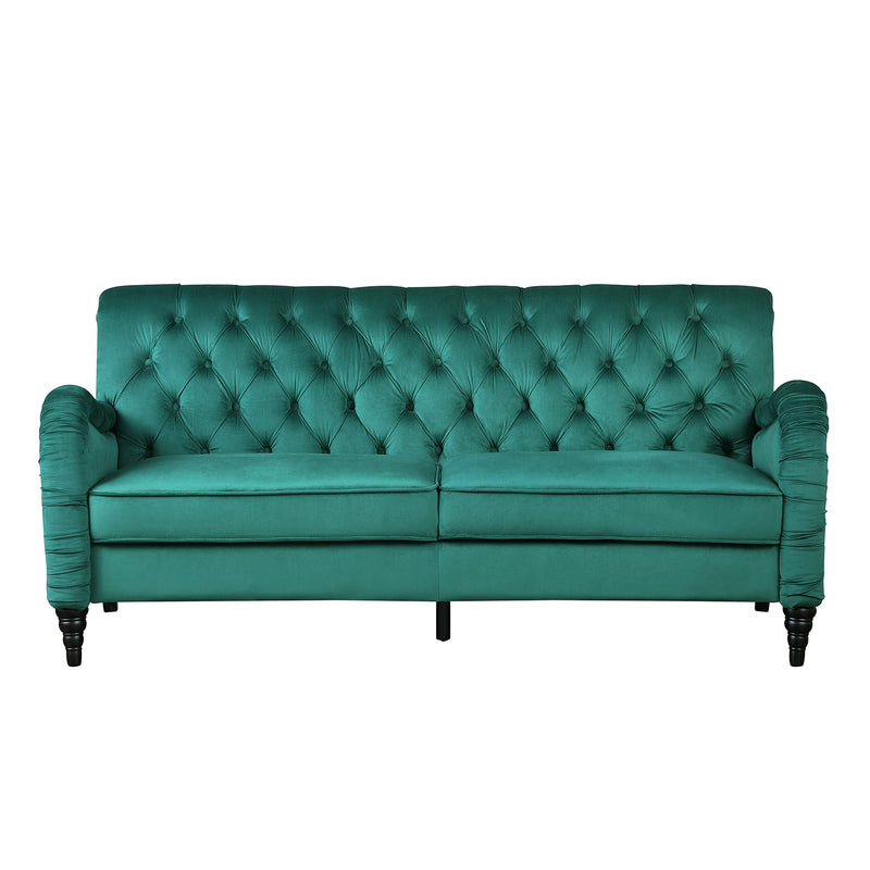 2229,DARK GREEN  Chesterfield;3 seater ,modern sofa