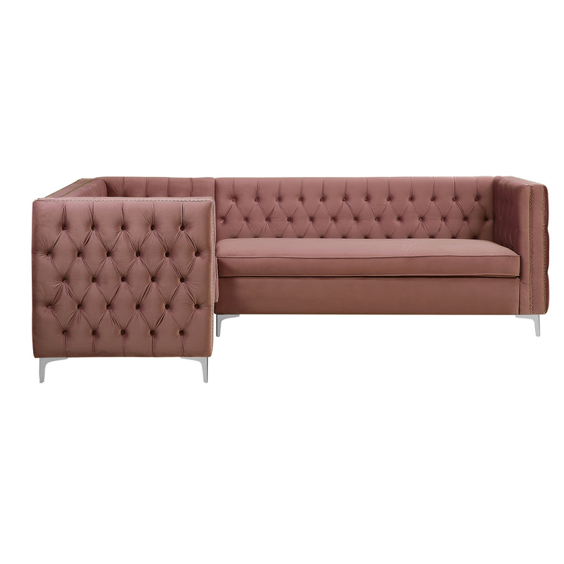 Sectional Velvet L Shape Sofa Set