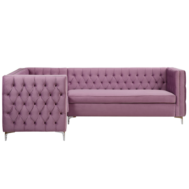 Sectional Velvet L Shape Sofa Set